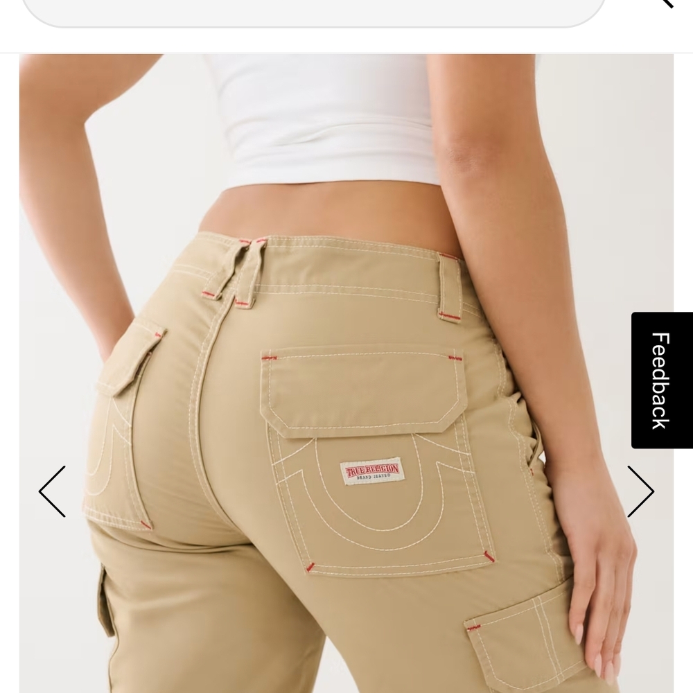 True Religion Tan Trousers with Form-Fitting Design